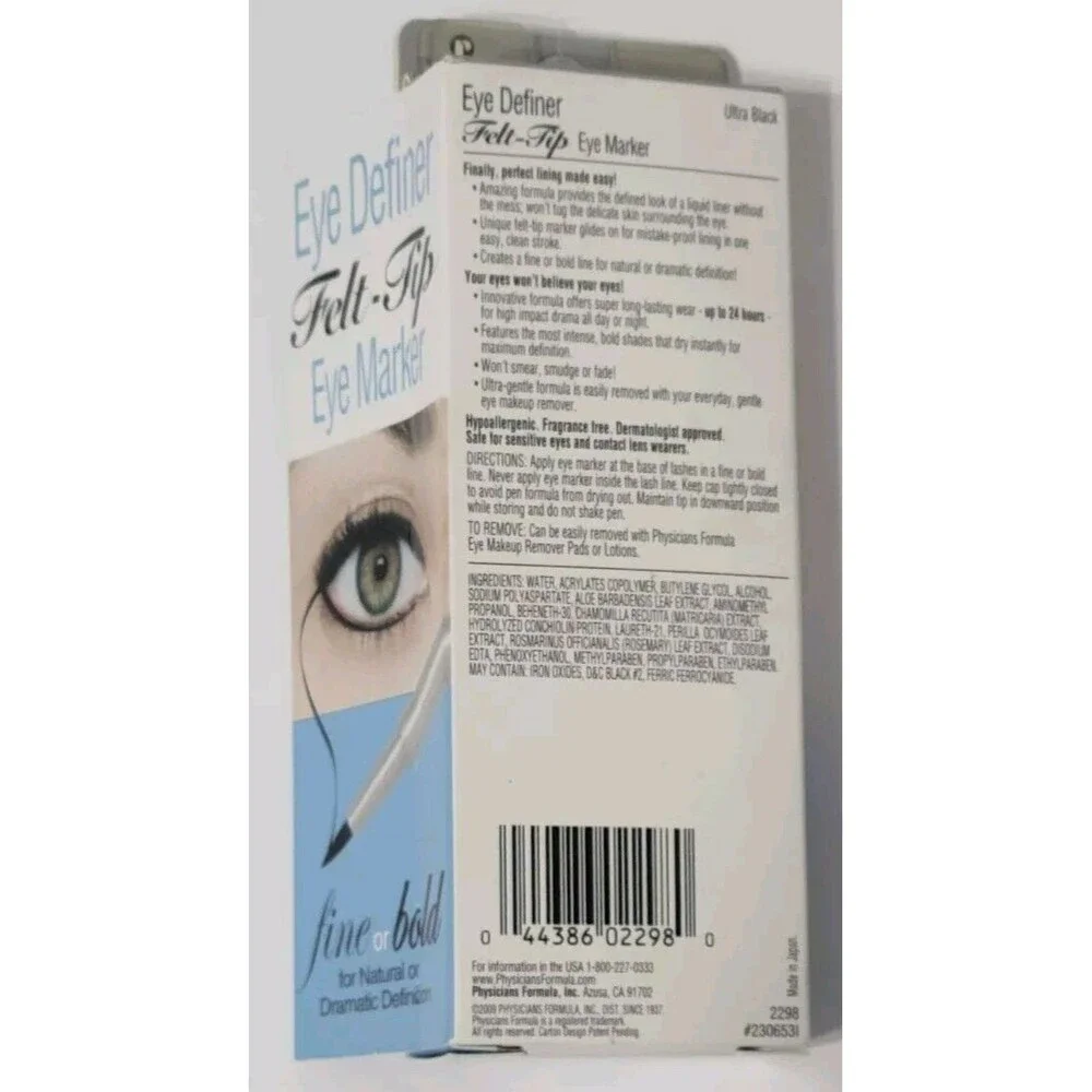 Physicians Formula Eye Definer Smooth Felt Tip Marker 2298 Ultra Black New